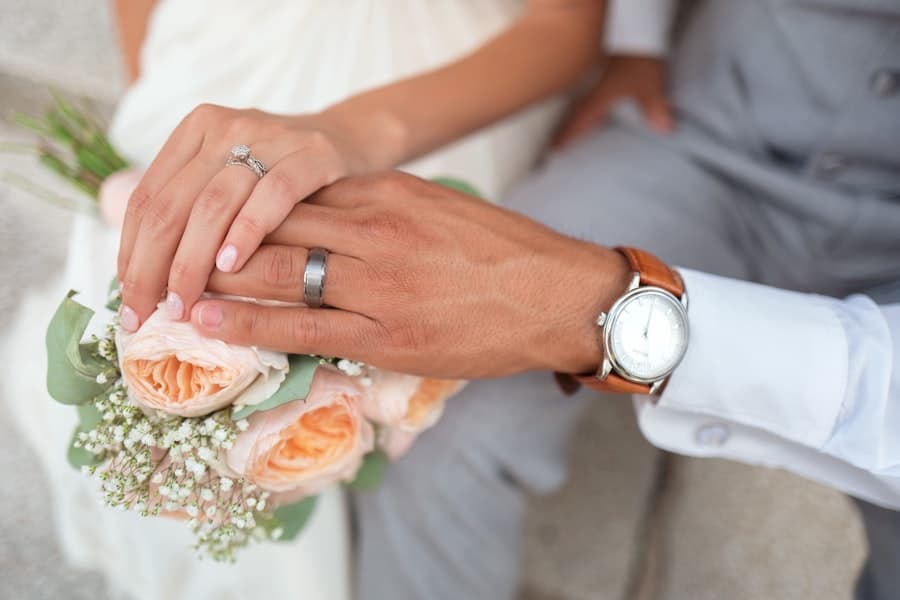 Romantic destination wedding moment