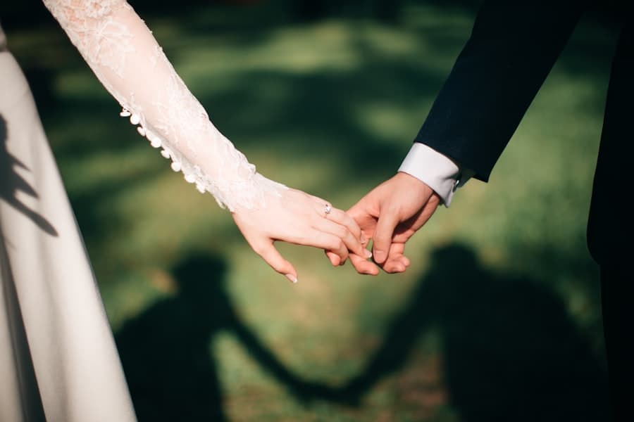 Couple celebrating their wedding day